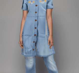 Kids’ Solid Color Dress – Soft & Stylish 100% Cotton