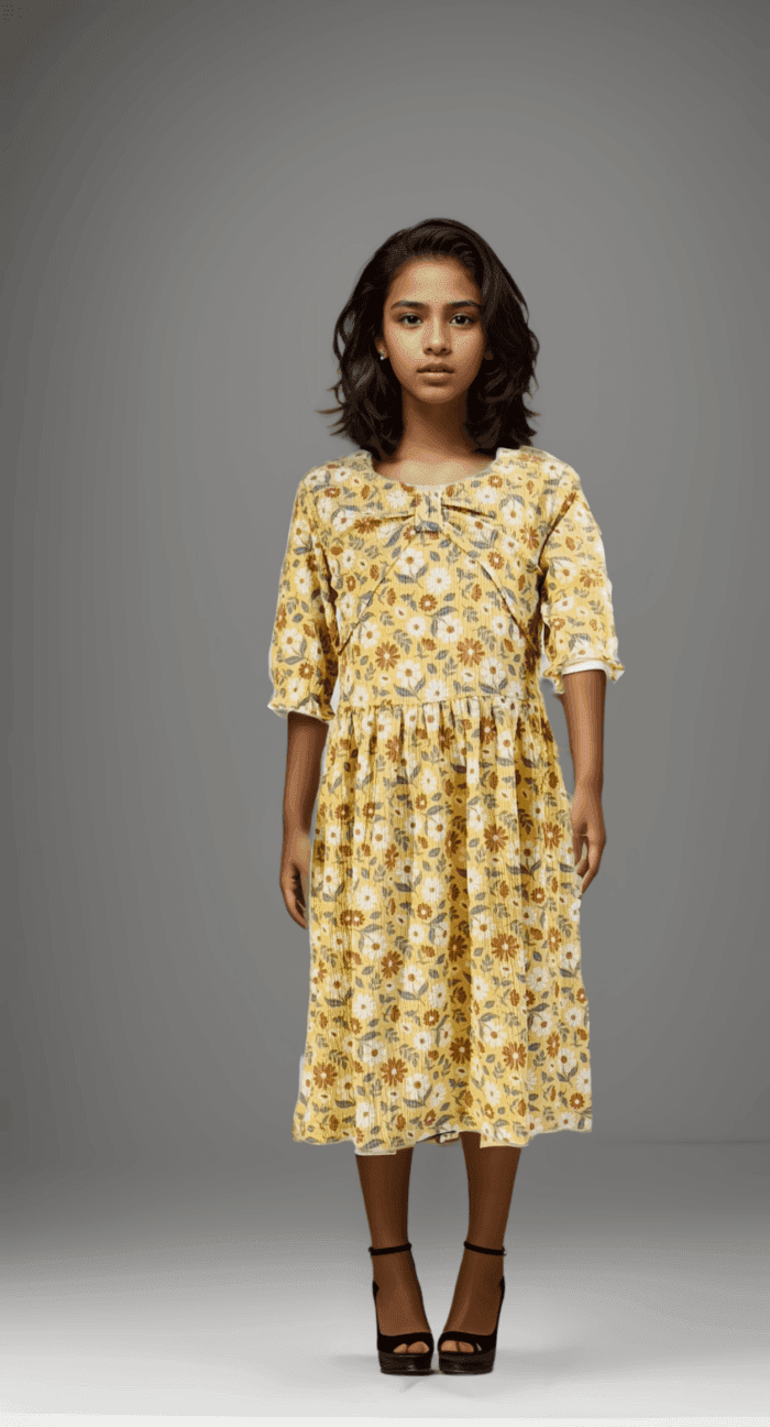 Kids’ Printed Dress – 100% Cotton, Soft & Breathable Breathable