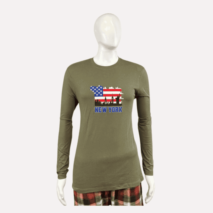 New York Full Sleeve 100% Cotton T-Shirt for Men – Soft & Stylish - Image 1