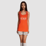 Solid Cotton Top with Printed Bottom