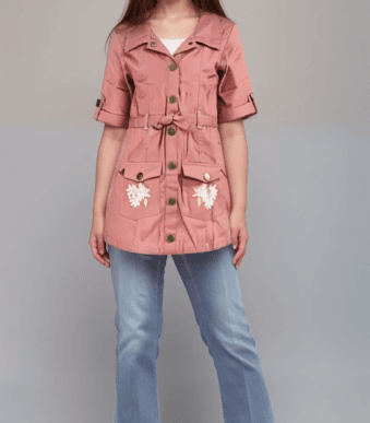 Kids’ Solid Top with Buttons & Embroidery – Soft & Elegant