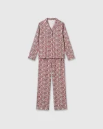 Women’s 2-Piece Viscose Pajama Set – Indulgent Long Sleeve Button-Down Shirt & Pants Sleepwear in Malvarosa Floral. - Image 2