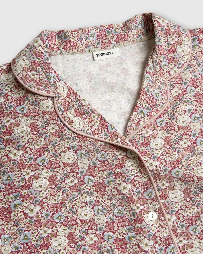 Women’s 2-Piece Viscose Pajama Set – Indulgent Long Sleeve Button-Down Shirt & Pants Sleepwear in Malvarosa Floral. - Image 3