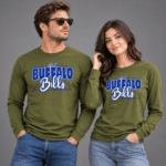 Buffalo Bills Long Sleeve Olive Green Unisex T-shirt.