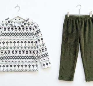 Fleece Fabric Sweatshirt and Pant Hanging.