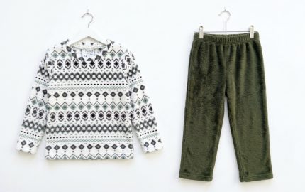 Fleece Fabric Sweatshirt and Pant Hanging.