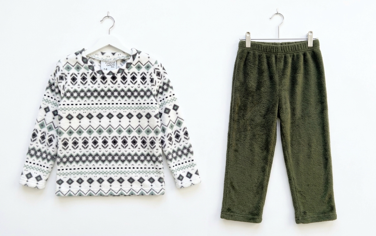 Fleece Fabric Sweatshirt and Pant Hanging.
