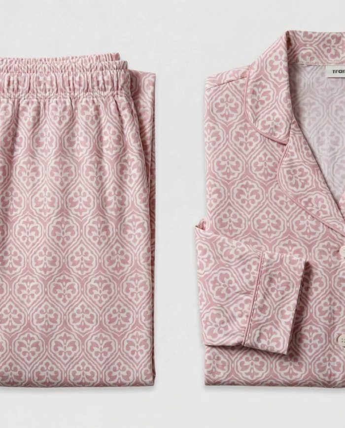 Freeland Soft Viscose Long Sleeve Pajamas for Women, Luxury Floral Sleepwear Set with Pockets & Button Front. - Image 5