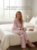 Freeland Soft Viscose Long Sleeve Pajamas for Women, Luxury Floral Sleepwear Set with Pockets & Button Front. - Image 2